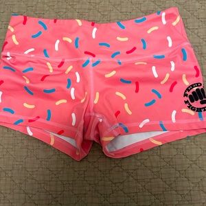FMFM shorty spandex, sprinkle pink, size small, NO pockets
